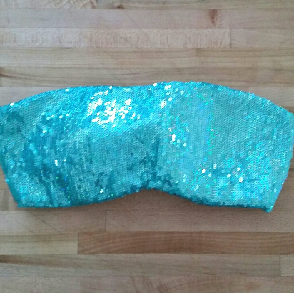 New Victoria's Secret sequined bandeau bikini top